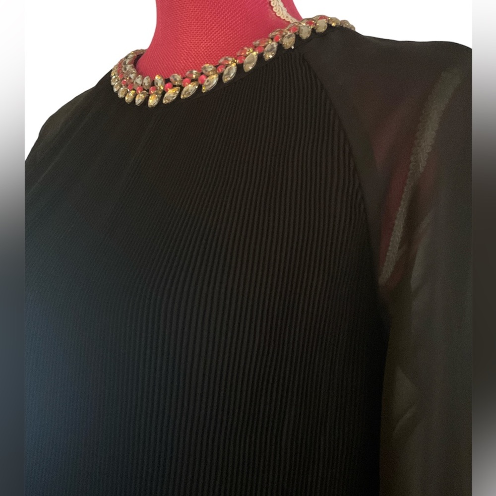 Ted Baker jewel neck sheer blouse 6